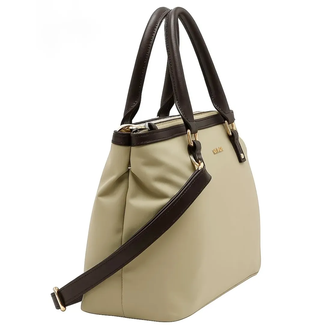 Bolsa feminina Chenson natural vista lateral direita mostrando alça transversal removível